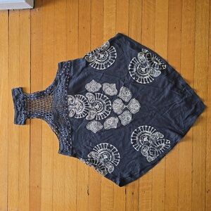 Free People, Mandolin Crochet High Neck Tank Top, Gray, VGUC, Women's XS